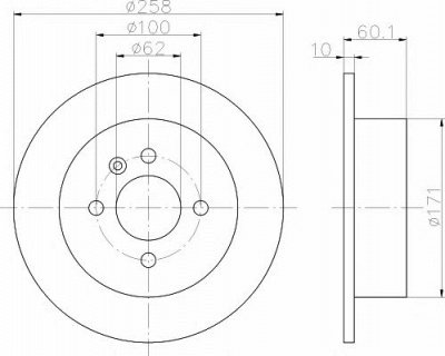 HELLA PAGID 8dd355100351 -  Тормозной диск